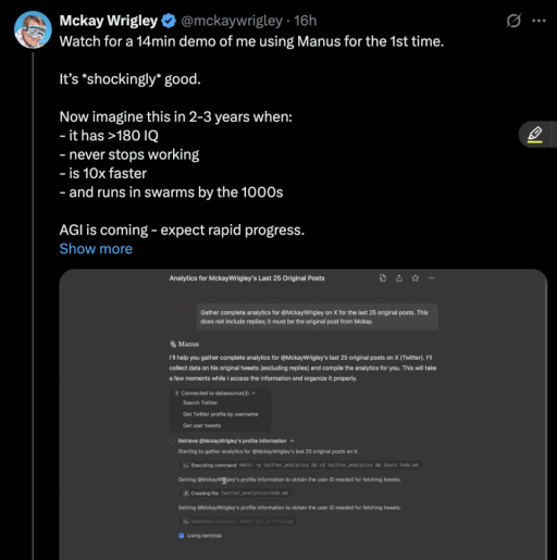海外 AI 圈,开始讨论起 Manus