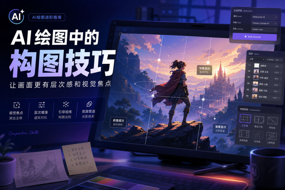 AI绘图中的构图技巧：让画面更有层次感和视觉焦点