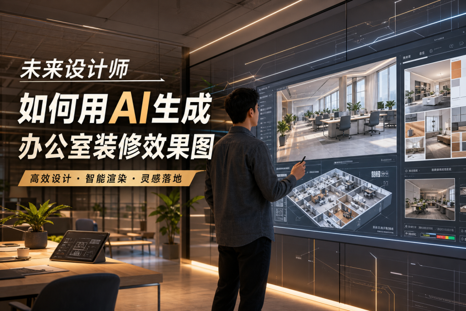 AI生成办公室装修效果图