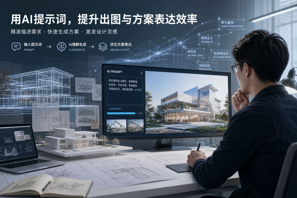 建筑设计师通过AI提示词高效提升出图与方案表达效率