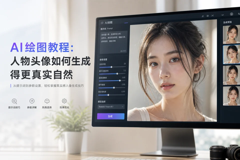 AI绘图教程：人物头像如何生成得更真实自然