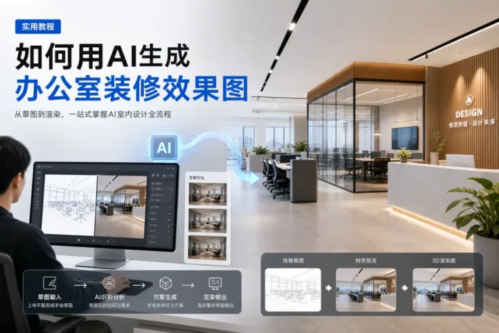 如何用AI生成办公室装修效果图？实用流程与案例演示