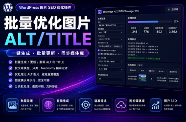 WordPress批量设置alt和title插件Image ALT/TITLE Manager，文章图片SEO优化插件-Ai创意社