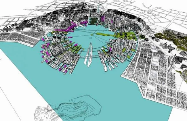 Sketchup规划模型|深圳前海城市规划，现代风格