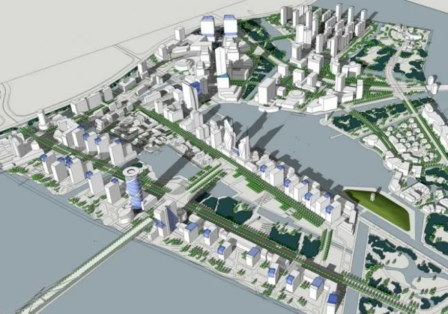 Sketchup规划模型|多高层混合城市规划，现代风格