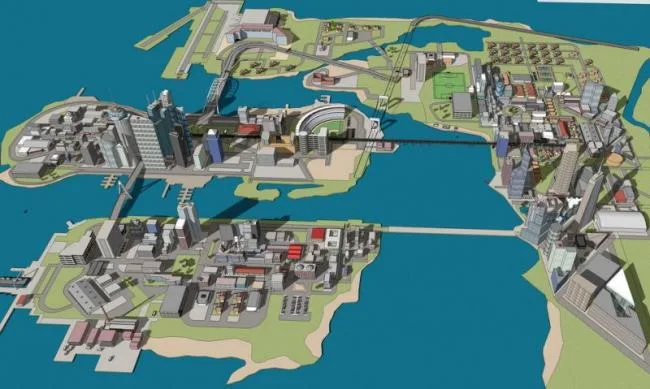 Sketchup规划模型|多高层混合城市规划，现代风格