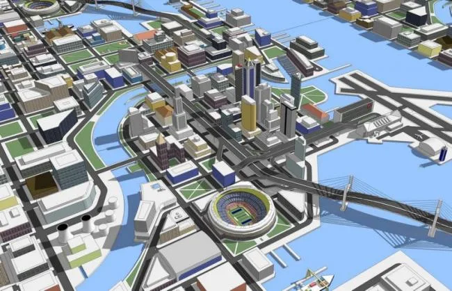 Sketchup规划模型|多高层混合城市规划体块，现代风格