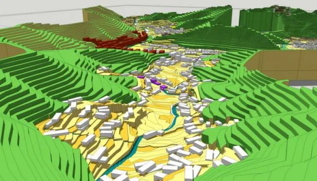 Sketchup规划模型|多层山地场地规划，现代风格