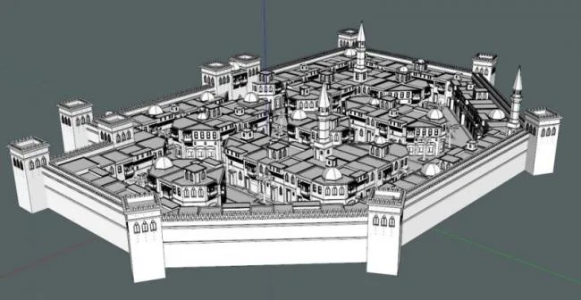 Sketchup规划模型|阿拉伯古代城市，中世纪阿拉伯风格，古典风格
