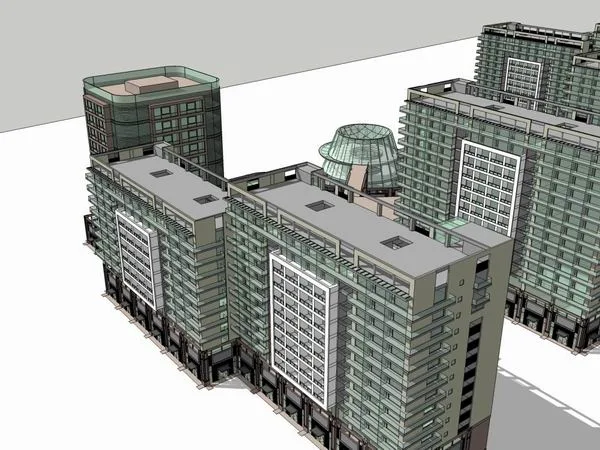 Sketchup规划模型|规划设计，商业地块，现代风格