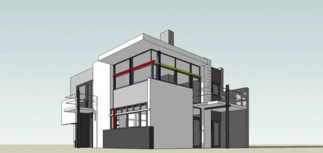 Sketchup别墅模型|独栋别墅，多层居住建筑，现代风格