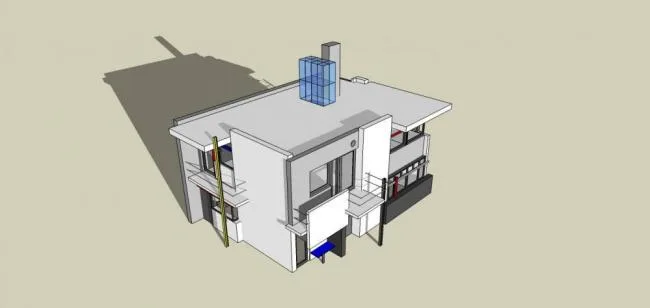 Sketchup别墅模型|独栋别墅，多层居住建筑，现代风格