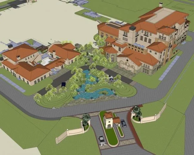 Sketchup别墅模型|西班牙式，古典风格，多层住宅，叠拼别墅，入口设计