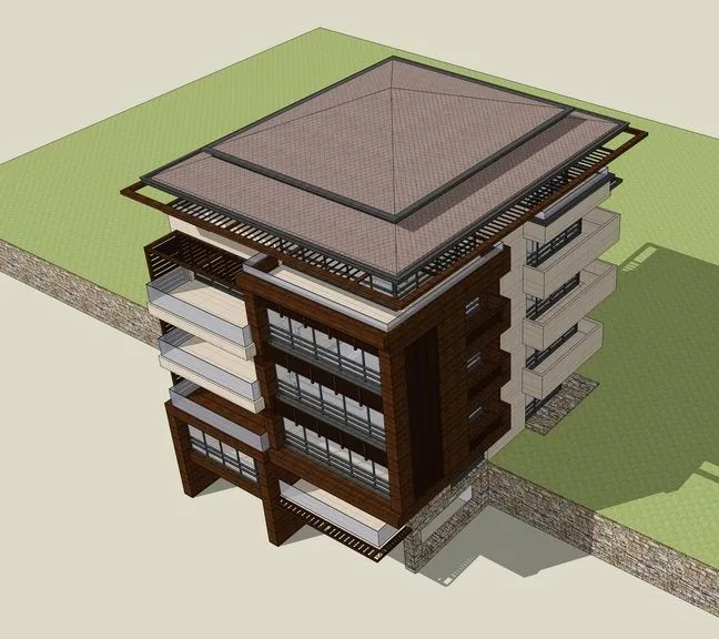Sketchup别墅模型|新中式风格，多层别墅