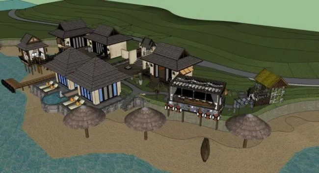Sketchup别墅模型|独栋别墅，海边别墅，东南亚风格，古典风格