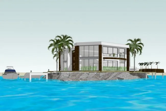 Sketchup别墅模型|独栋别墅，海岛别墅，现代风格