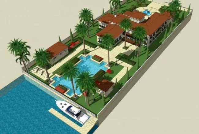 Sketchup别墅模型|独栋别墅，西班牙古典风格
