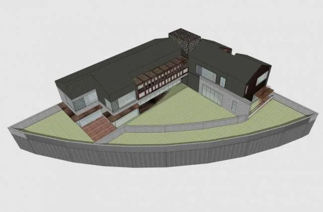 Sketchup别墅模型|独栋别墅，新中式风格