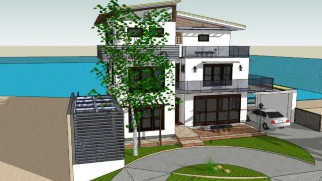 Sketchup别墅模型|独栋别墅，海滨别墅，现代风格
