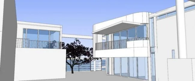 Sketchup别墅模型|加利福尼亚海滩别墅，白色派理查德.迈耶，现代风格