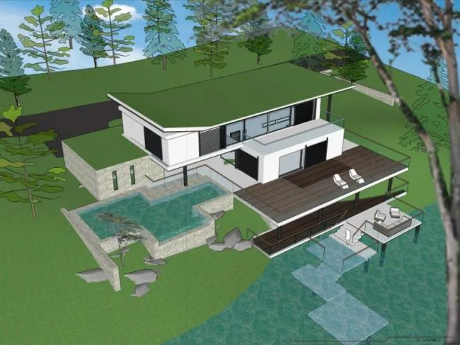 Sketchup别墅模型|独栋别墅，现代风格