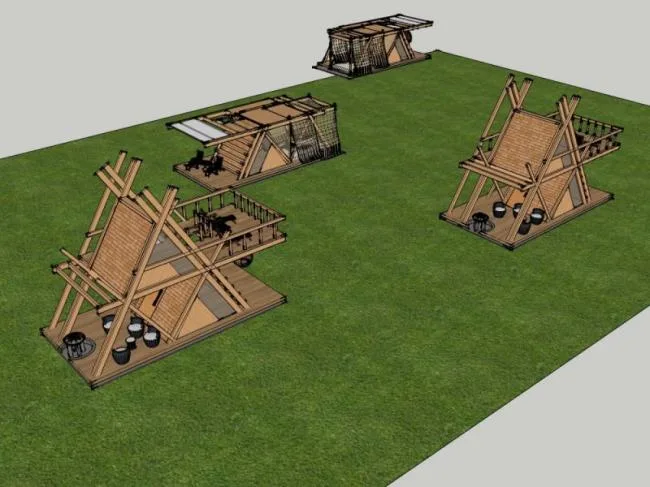 Sketchup别墅模型|度假木屋，现代风格