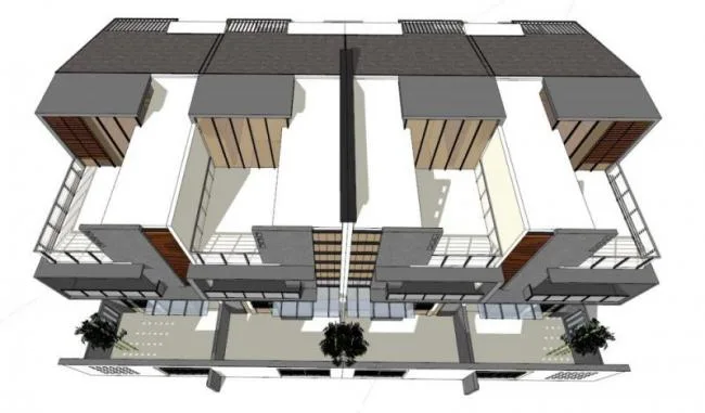 Sketchup别墅模型|联排别墅，现代风格