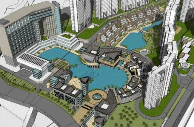 Sketchup别墅模型|大型商业住宅广场模型