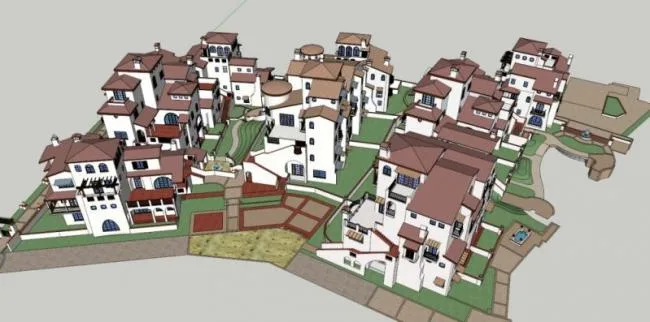 Sketchup别墅模型|别墅群，古典风格，西班牙风格