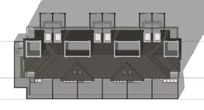 Sketchup别墅模型|联排别墅，坡顶，现代风格