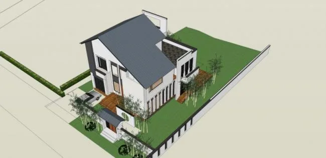 Sketchup别墅模型|独栋别墅，现代中式风格