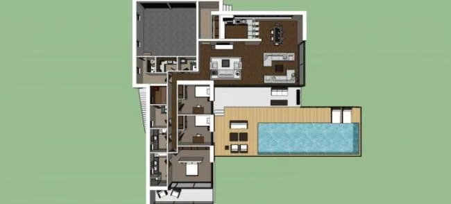 Sketchup别墅模型|独栋别墅，现代风格