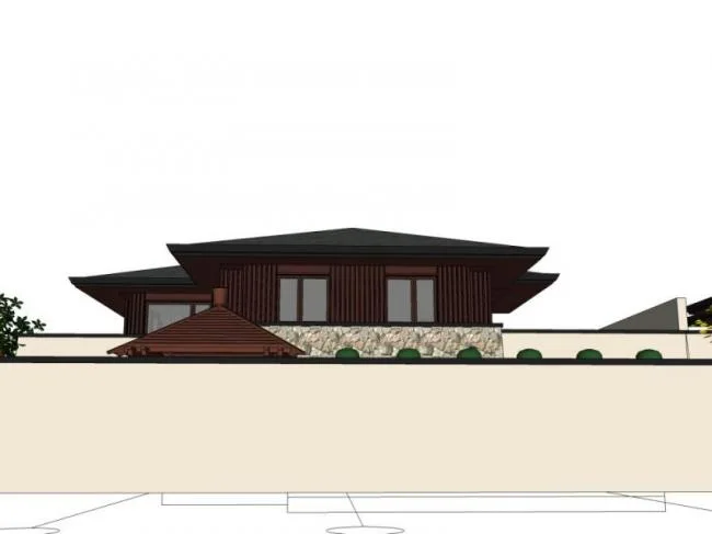Sketchup别墅模型|双拼别墅，现代风格
