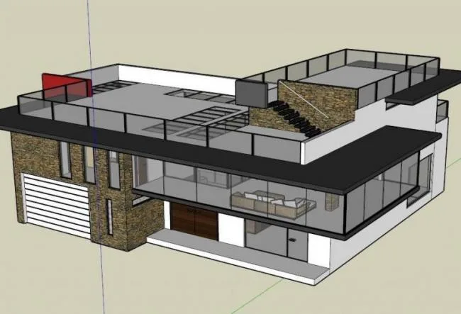 Sketchup别墅模型|独栋别墅，现代风格