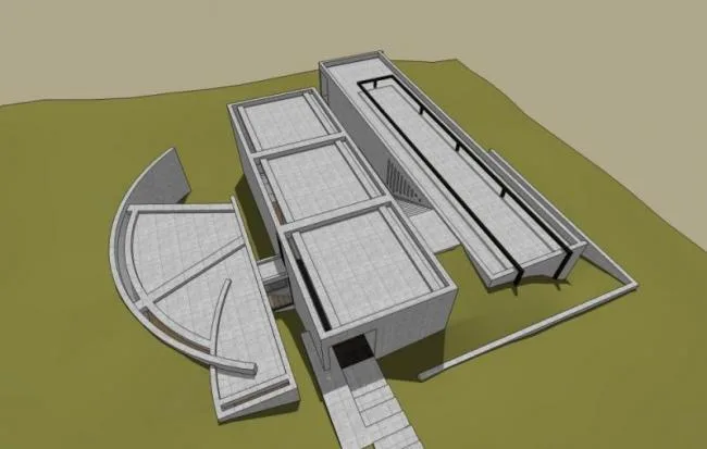 Sketchup别墅模型|小莜住宅，独栋别墅，现代风格，安藤忠雄