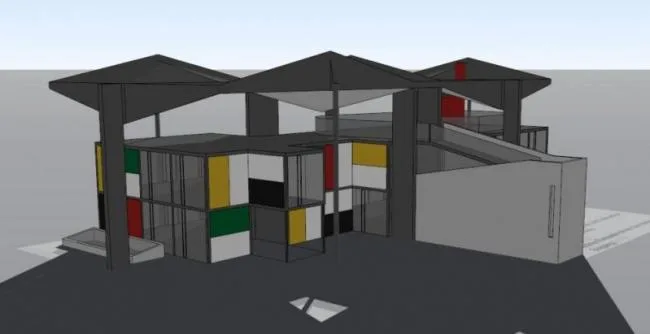 Sketchup别墅模型|独栋别墅，柯布西耶，现代风格