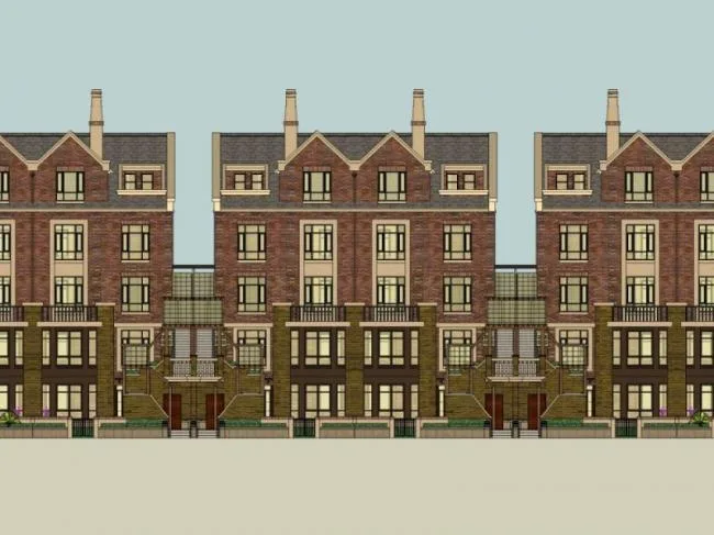 Sketchup别墅模型|联排别墅，英式风格