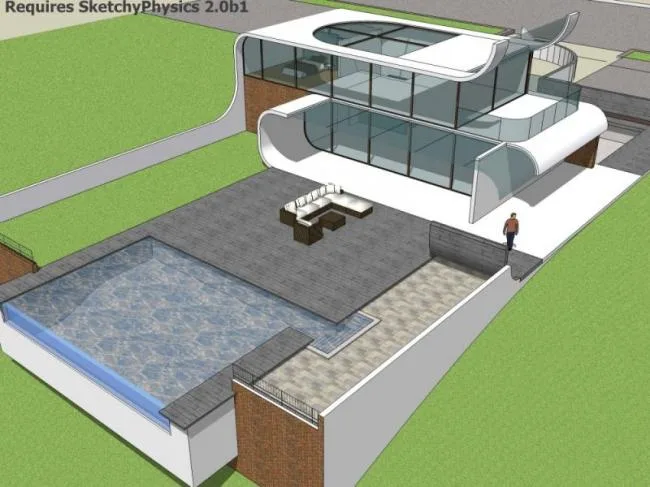 Sketchup别墅模型|独栋别墅，现代风格