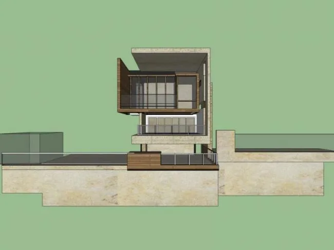 Sketchup别墅模型|独栋别墅，现代风格