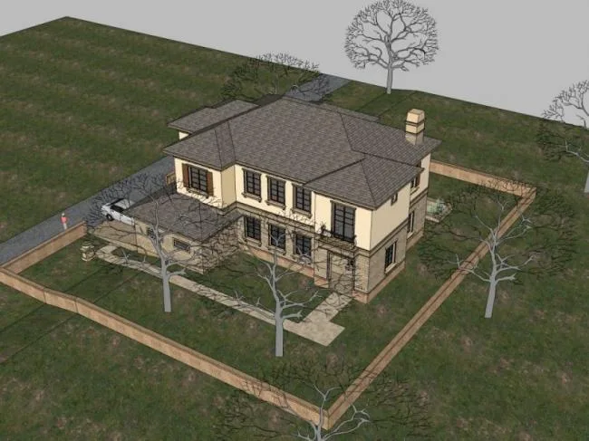 Sketchup别墅模型|独栋别墅，现代风格