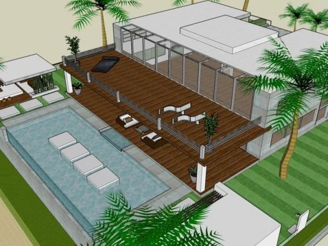 Sketchup别墅模型|独栋别墅，现代风格