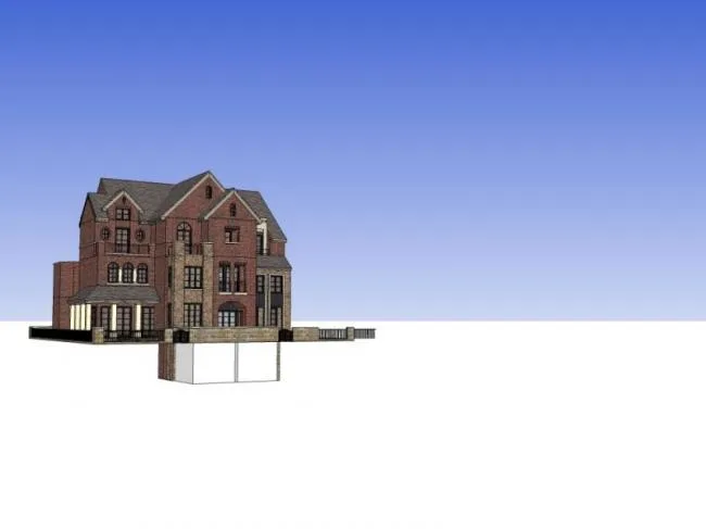 Sketchup别墅模型|叠拼别墅，英式古典风格
