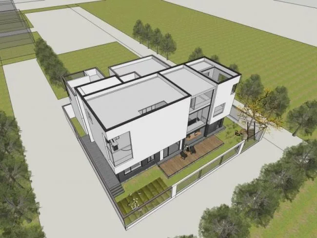 Sketchup别墅模型|独栋别墅，现代风格