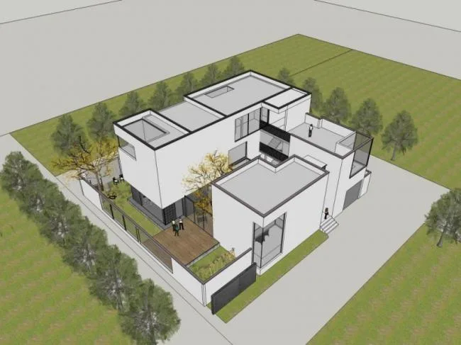 Sketchup别墅模型|独栋别墅，现代风格