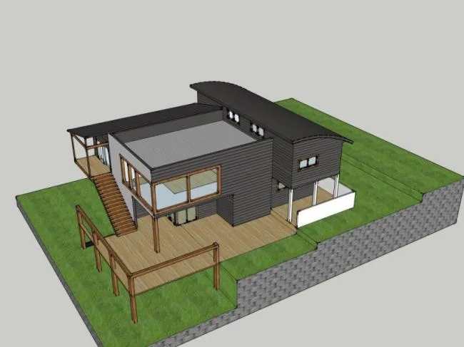 Sketchup别墅模型|独栋别墅，现代风格