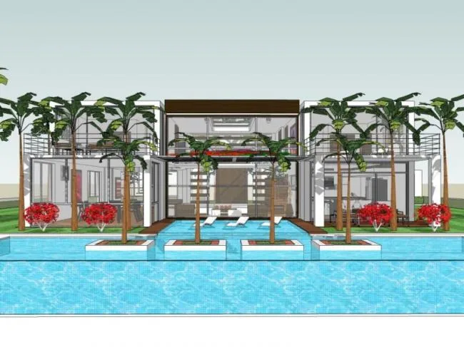 Sketchup别墅模型|独栋别墅，现代风格