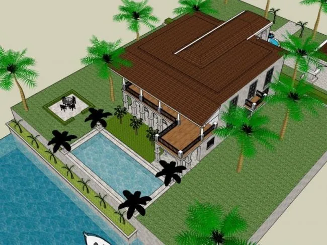 Sketchup别墅模型|独栋别墅，法式风格