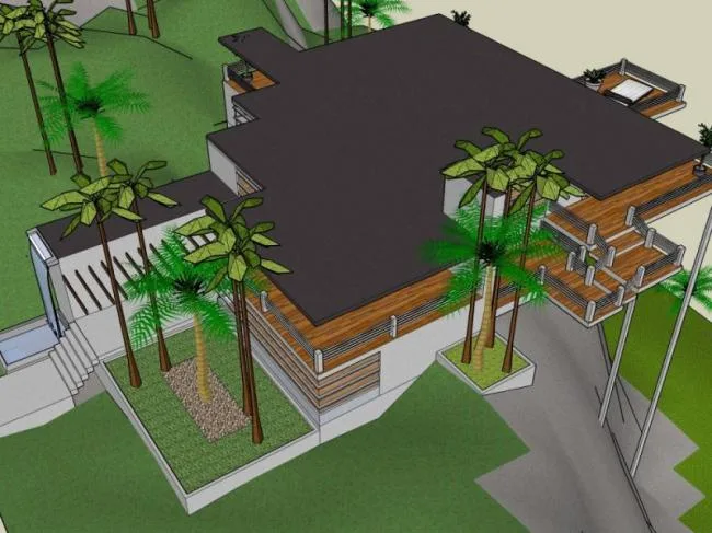 Sketchup别墅模型|独栋别墅，现代风格