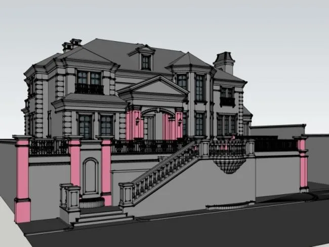 Sketchup别墅模型|独栋别墅，现代风格