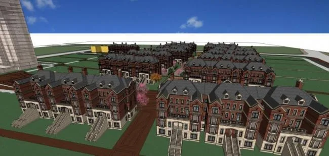 Sketchup别墅模型|别墅群，英式风格